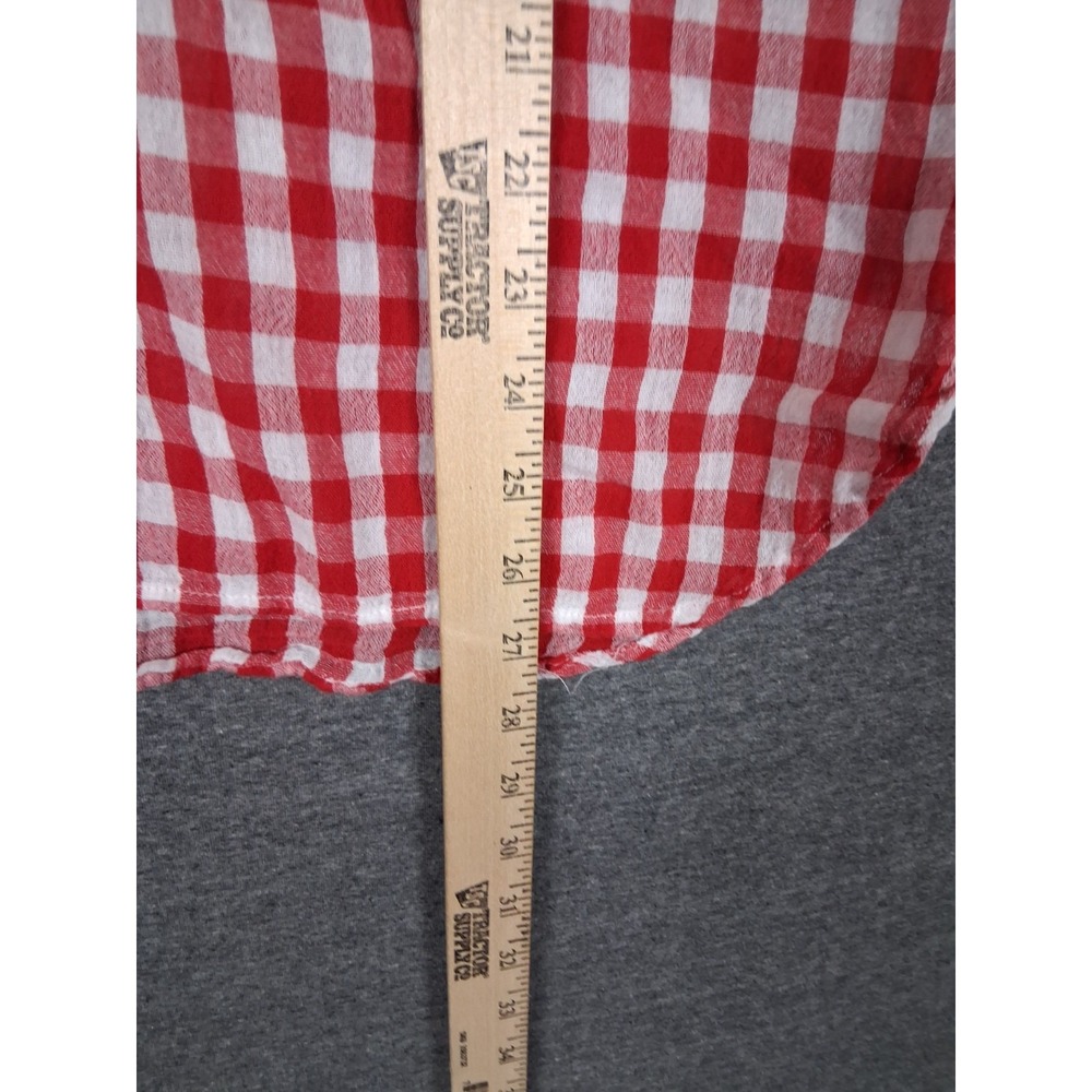 Ralph Lauren Denim Supply Womens Shirt Red Gingham Check Gauze Utility Prairie - Picture 6 of 9